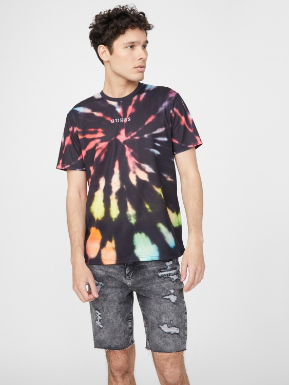 черна тениска Jameson Tie-dye Guess