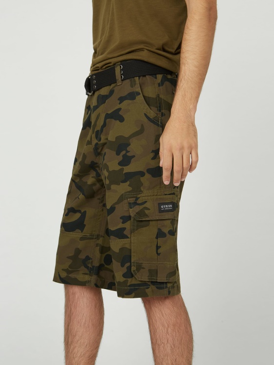 камуфлажно зелено Karl Camo карго шорти Guess