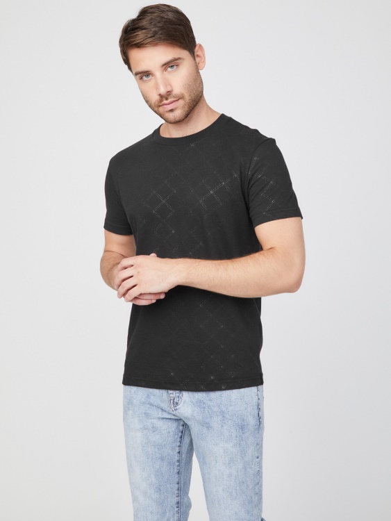 тениска с лого на Тори, черна тениска Guess