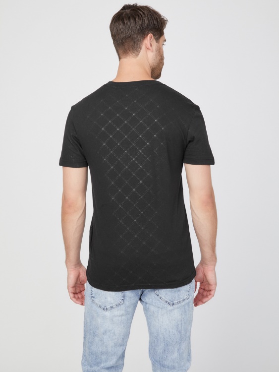 тениска с лого на Тори, черна тениска Guess