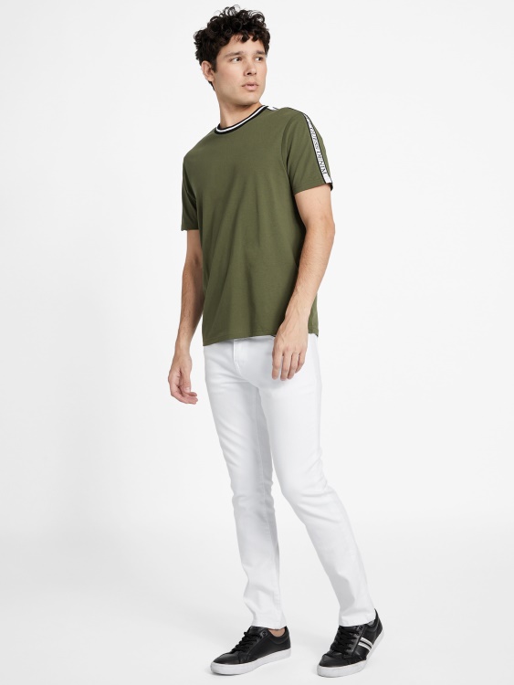 Guess Hyatt Logo Tape Tee Olive Morning