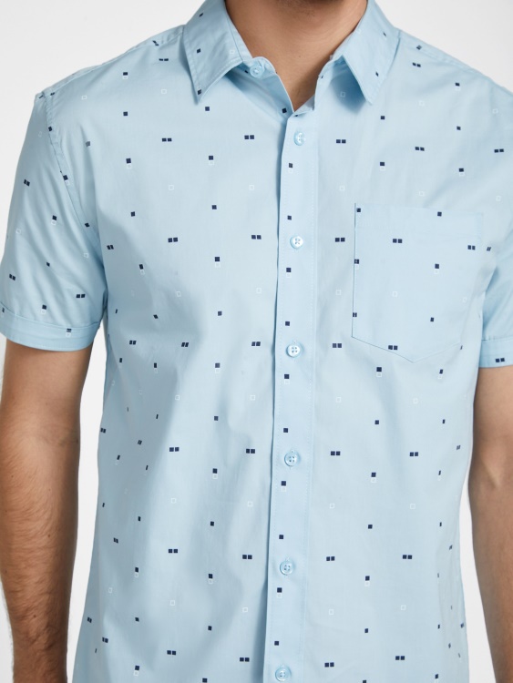 риза с геометрични щампи Dusan причудливо синьо предположение