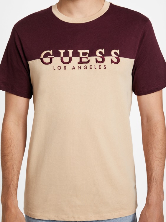 Тениска с деколте с лого Davion Guess G118