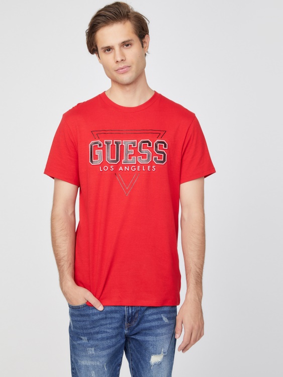 Eco Lin Logo Tee Guess Rugby Red