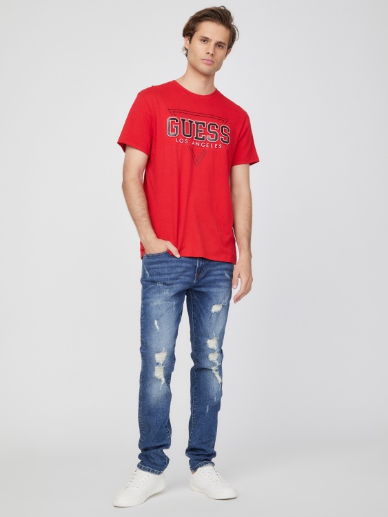 Eco Lin Logo Tee Guess Rugby Red