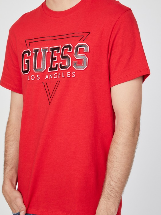 Eco Lin Logo Tee Guess Rugby Red