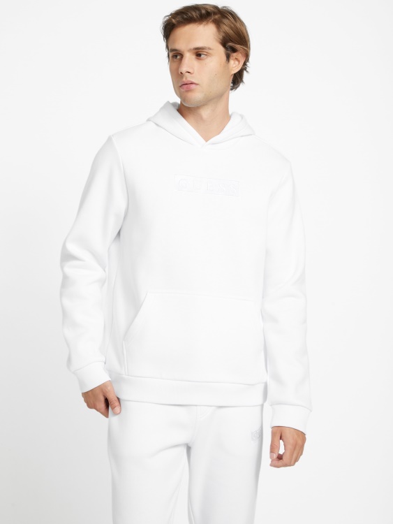 Eco Harvey лого суичър с качулка чисто бял Guess