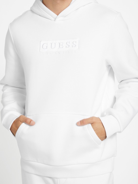 Eco Harvey лого суичър с качулка чисто бял Guess