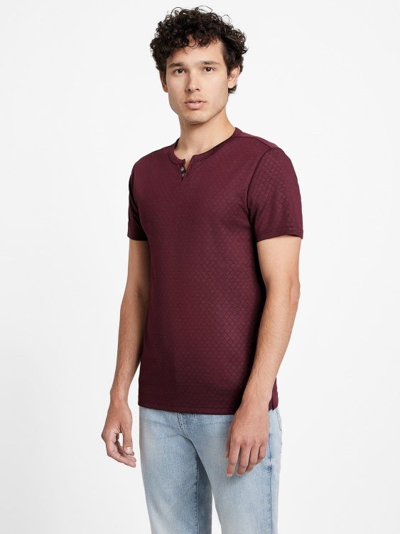 Guess жакардова тениска Marmont Red Waken