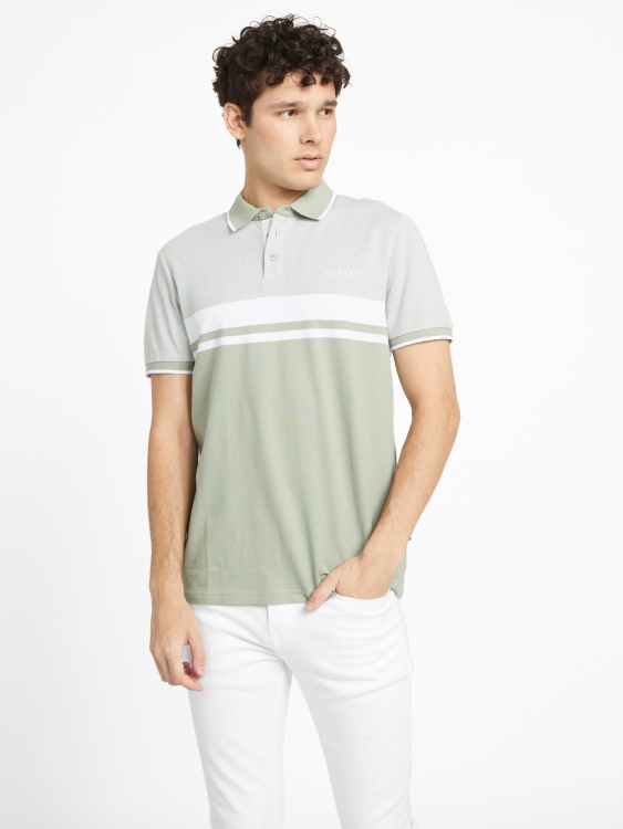 Guess Green Balsam Multi Eco Kai Color-block Polo