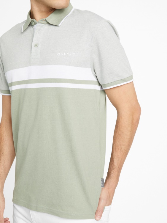 Guess Green Balsam Multi Eco Kai Color-block Polo