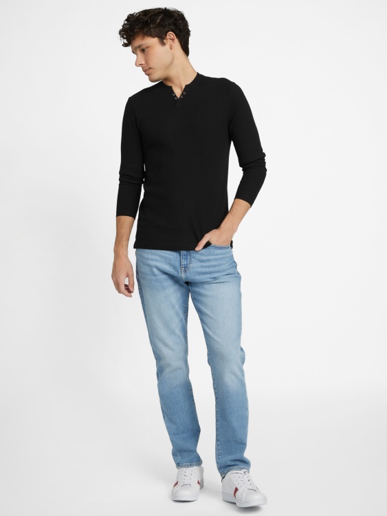 Guess Benny риза с цепка в черно