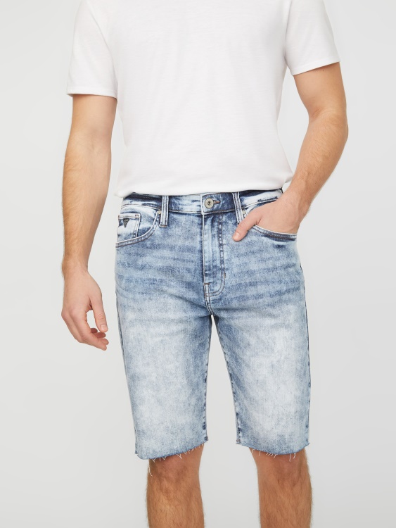 Прави дънкови къси панталони Clarke средно изпирани Guess