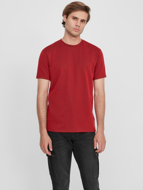 Russle оребрена тениска Varsity Red Guess