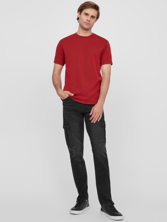 Russle оребрена тениска Varsity Red Guess