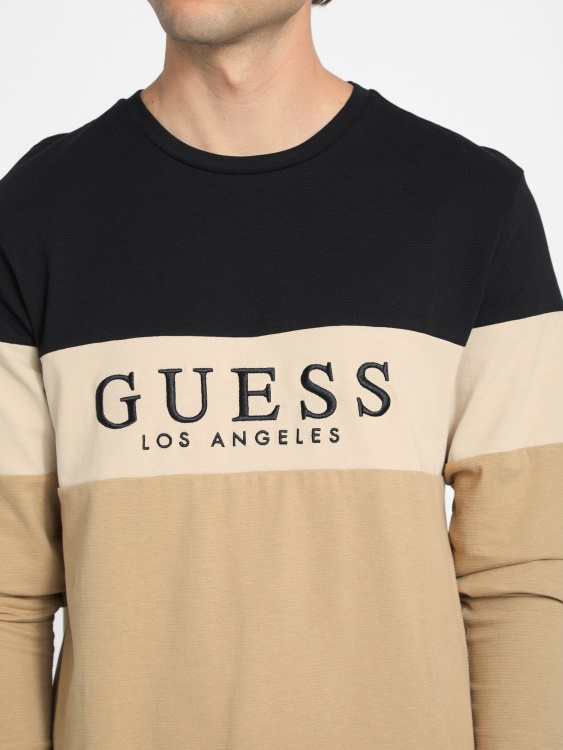 Guess тениска с дълги ръкави в еко таупе, алек