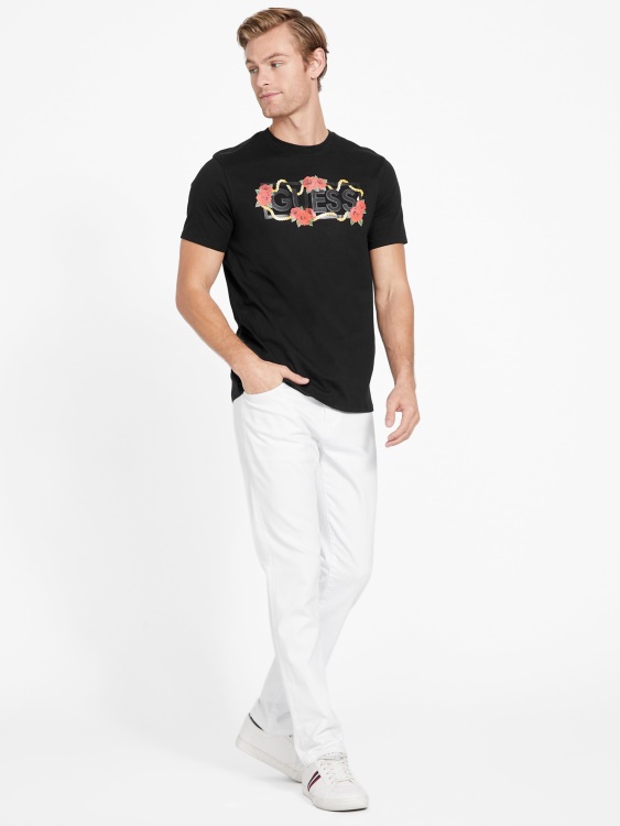 черна еко тениска с лого Shawne Guess