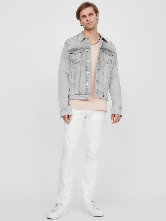 Armin тениска с V-образно деколте Guess Vapor Rose