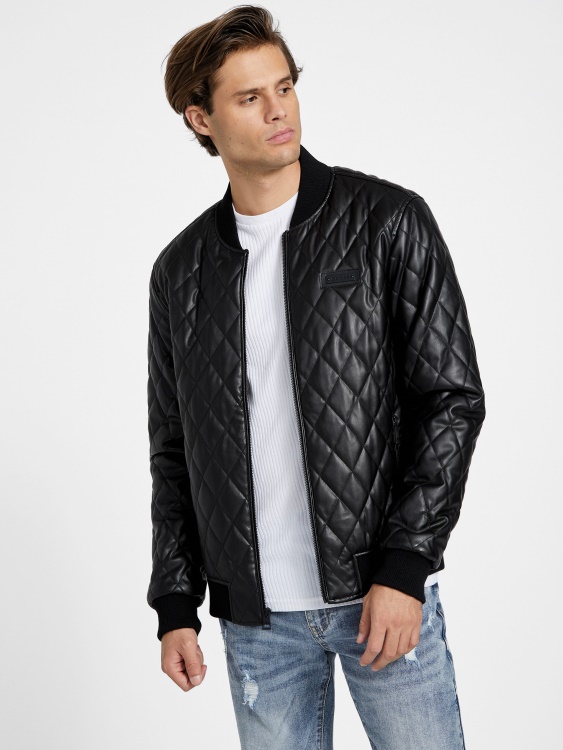 капитонирано яке от изкуствена кожа Guess Peter