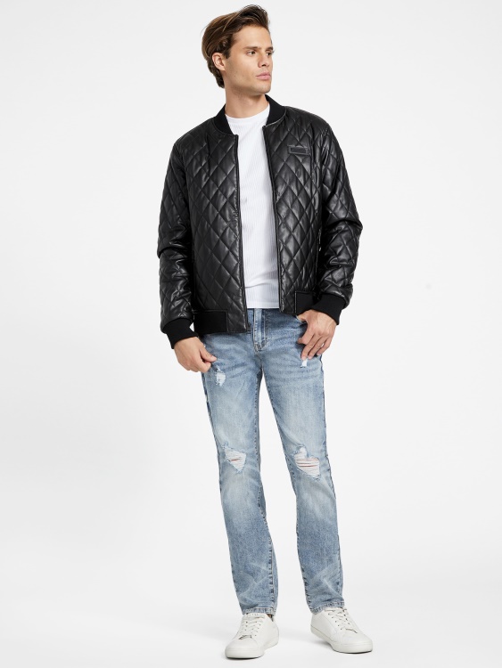 капитонирано яке от изкуствена кожа Guess Peter