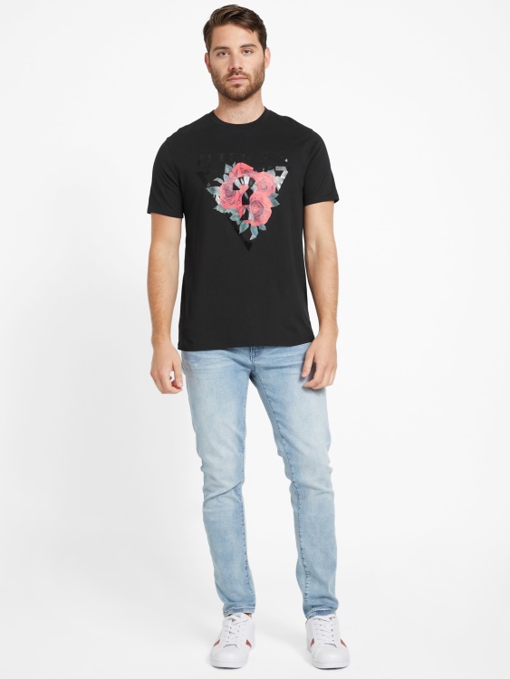 Eco Ammon Roses Tee Guess Jet Black