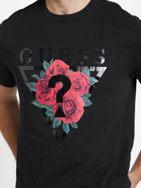 Eco Ammon Roses Tee Guess Jet Black