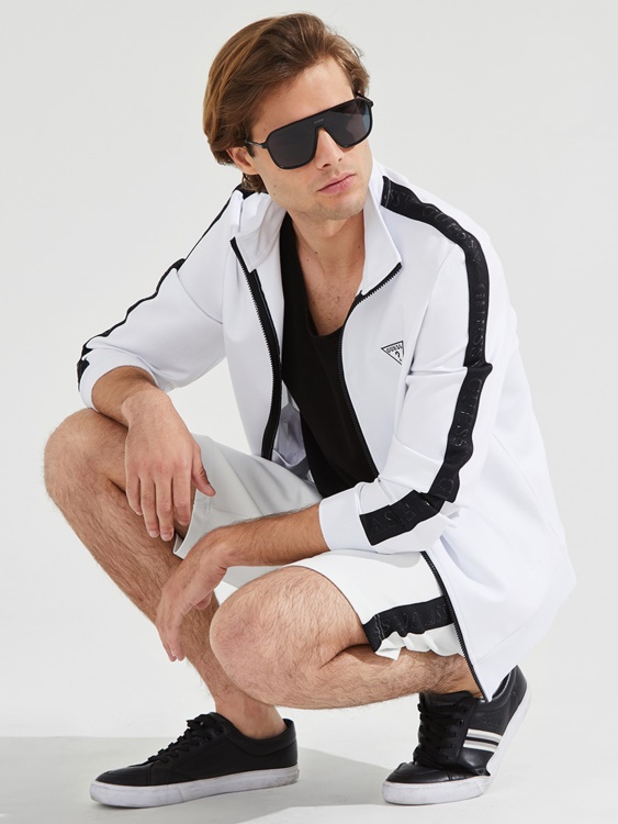 чисто бяло яке с цип Guess Eco Andrew Logo