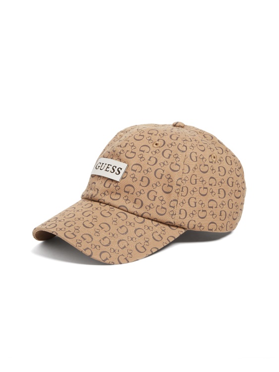 Guess Allover лого бейзболна шапка кафяво