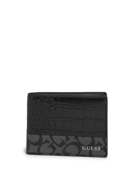 портфейл Carter Croc и лого Bifold Black Guess