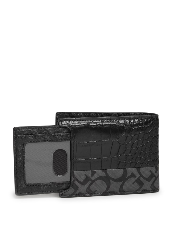 портфейл Carter Croc и лого Bifold Black Guess