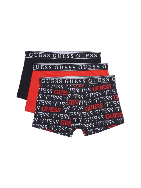 Guess Elvin Boxer 3 пакета черен/червен/лого на Guess