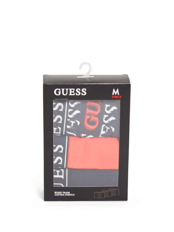 Guess Elvin Boxer 3 пакета черен/червен/лого на Guess