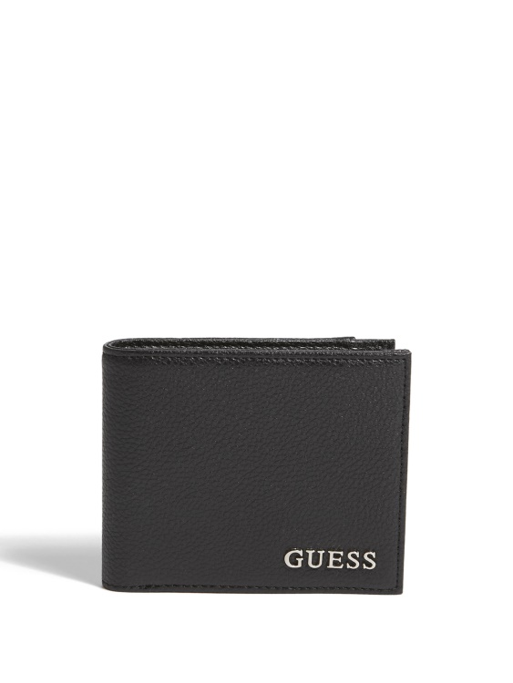 двоен портфейл с лого Guess черен