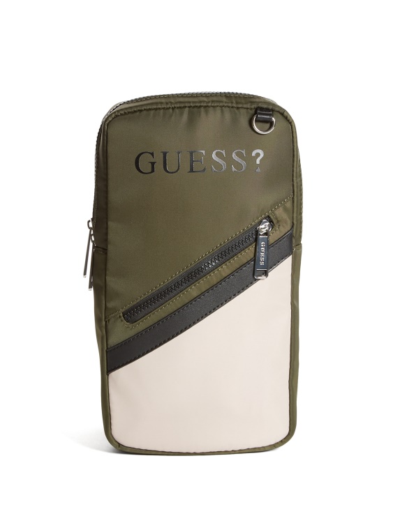 маслинена чанта Guess Toby
