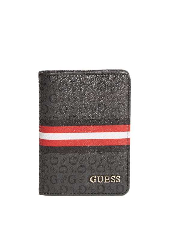 калъф за паспорт с лого на Guess въглища
