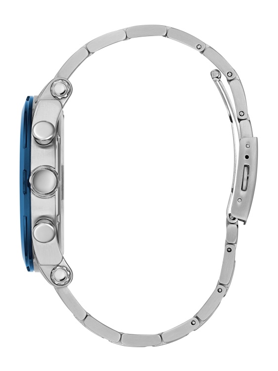 без цвят сребрист и син мултифункционален часовник Guess