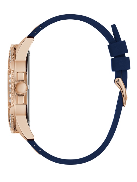 многофункционален часовник в цвят розово злато син Guess