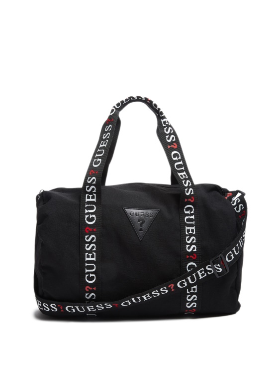черна спортна чанта с лого лента Guess