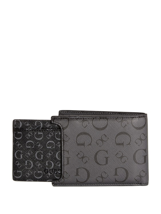 черен уголемен лого Carter двоен портфейл Guess