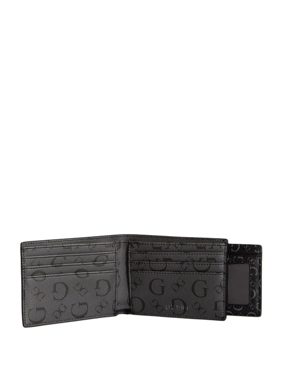 черен уголемен лого Carter двоен портфейл Guess