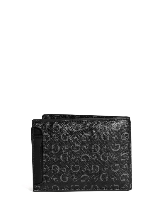 двоен портфейл Guess Carter Logo черен