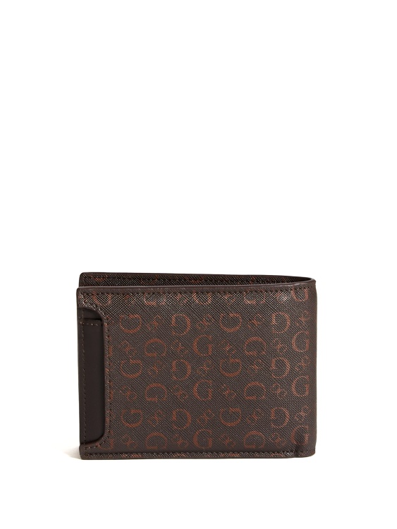 двойно куфарче Guess кафяво картър лого