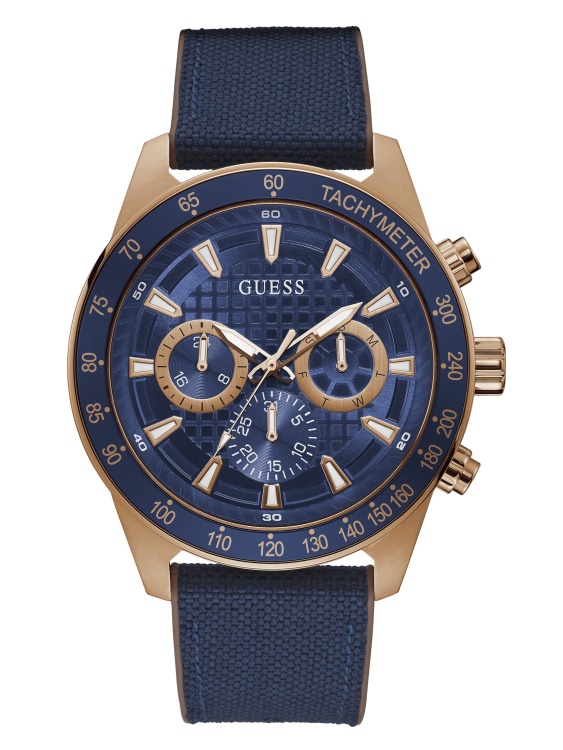 Guess розово-златен тон и син мултифункционален часовник мулти