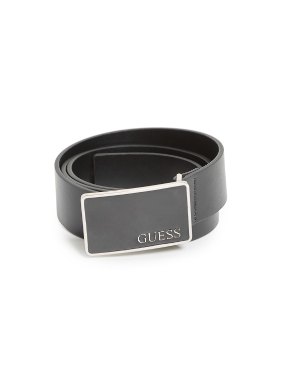 емайлирано лого плака колан Guess черен