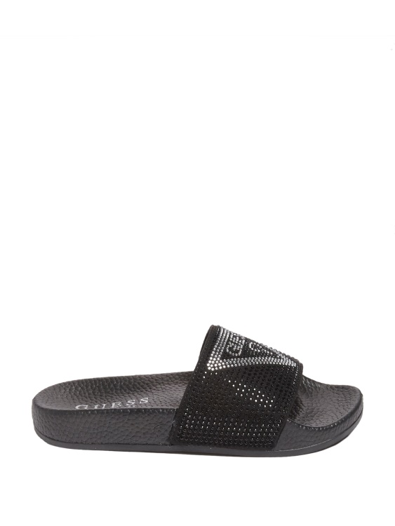 плъзгащи се сандали с лого със захарни кристали Guess Black