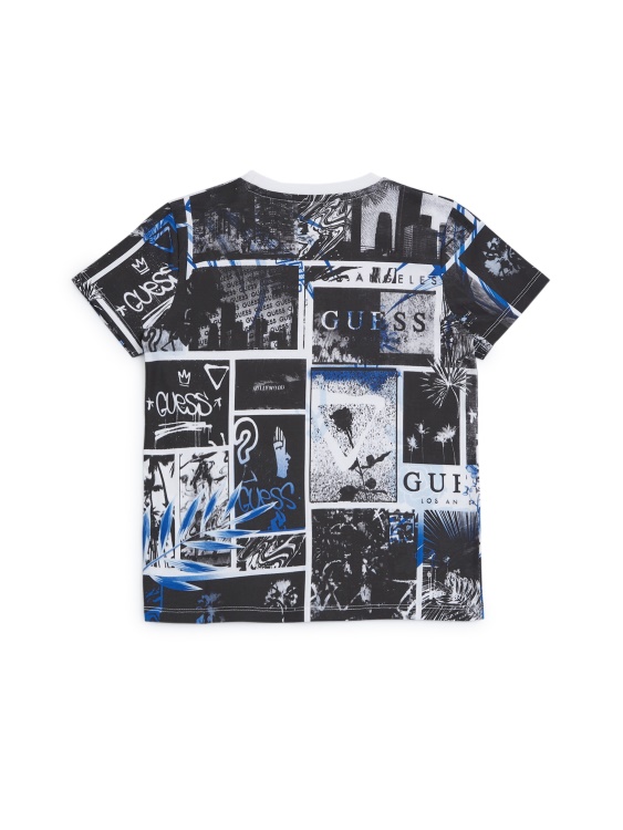 Guess Ronan Collage Tee (7-16) Pure White Multi
