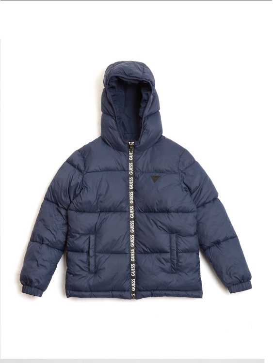 пухено яке с качулка (2-6) Guess Silk Blue