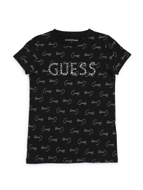 тениска с лого на касиди (7-14) Guess Jet Black