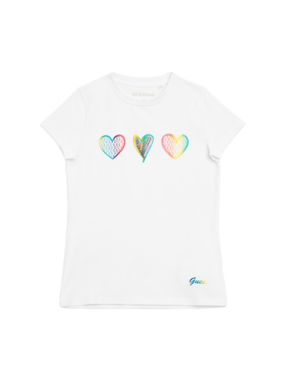 Guess Pure White Libi тениска със сърца (2-6)