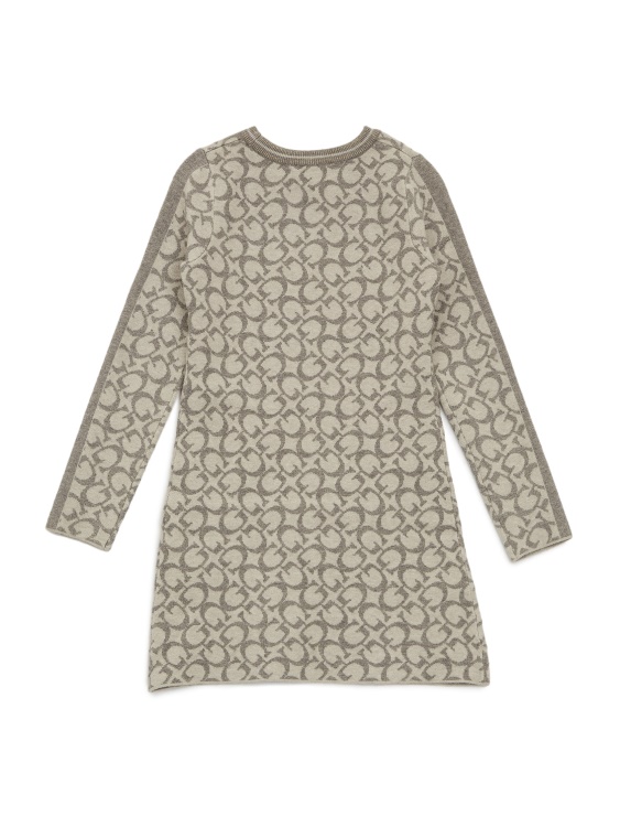 пуловерна рокля с лого на Gigi (7-14) Guess сив хедър